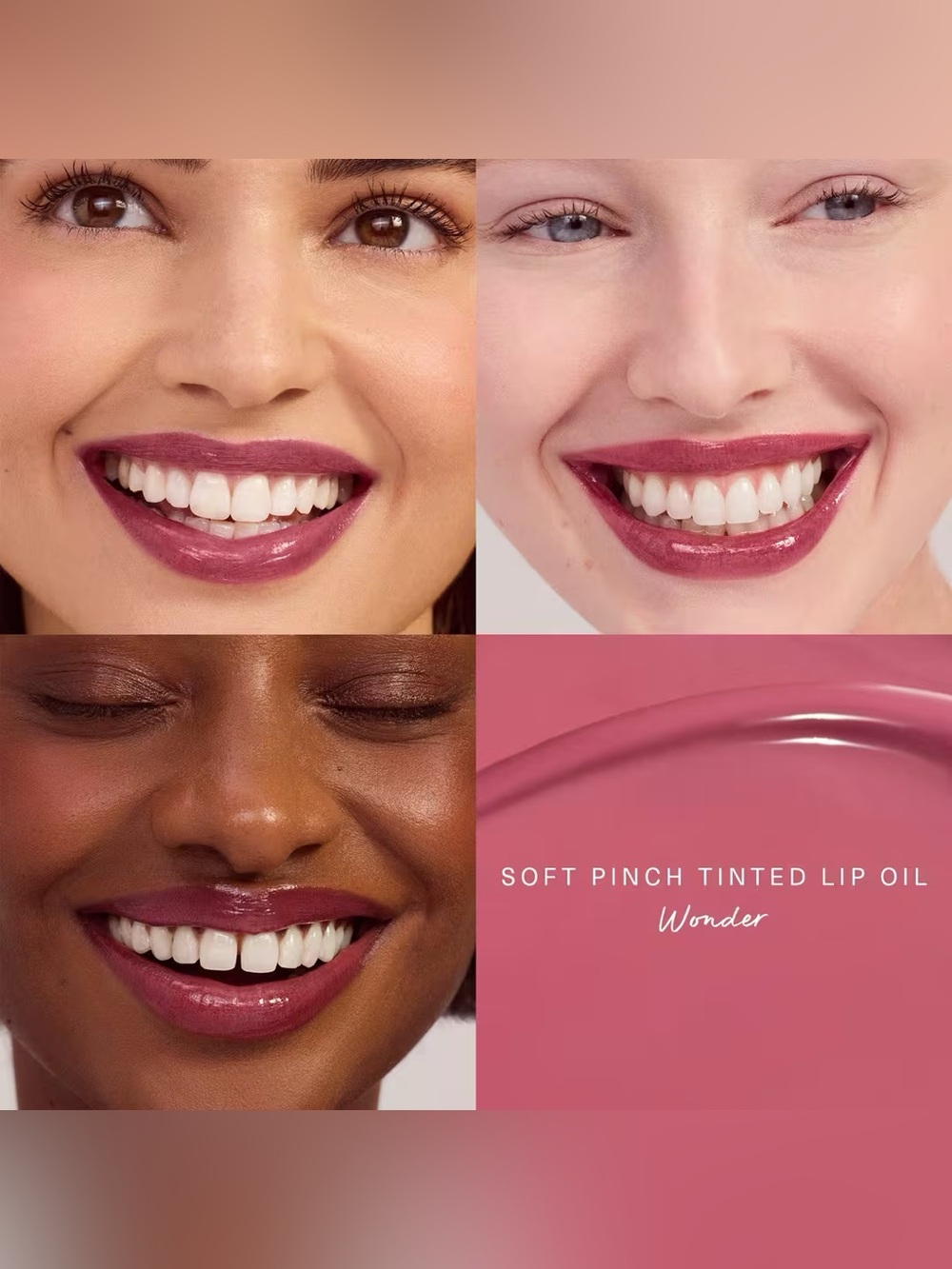 Rare Beauty Wonder Soft Pinch Tinted Lip Oil- rose mauve, jelly to oil to stain